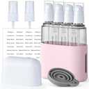 3oz Travel Bottles for Toiletries, 4 Pack Tsa Approved Portable Travel Size Containers for Shampoo Liquid With Labels, Leak Proof Refillable Containers Dispenser Set - Pink