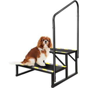 2 Step RV Stairs, Hot Tub Steps, Outdoor Spa Step Ladder with Handrail,Portable Economy 5th Wheel Stair for Travel Trailer, Motor Home, Camper and Porch with Non-Skid Tapes