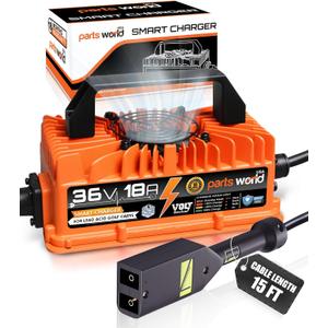 VoltRevive 36V 18A Lead-Acid Golf Cart Charger for EZGO TXT PowerWise D-Style Plug | Fast Charging with TrickleFlow | IP67 Waterproof