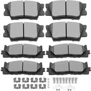 SCITOO Ceramic Front Rear Disc Brake Pad Set Fit For 2013-2018 For Lexus ES300h, 2007-2018 For Lexus ES350, 2008-2018 For Toyota Avalon, 2007-2017 For Toyota For Camry