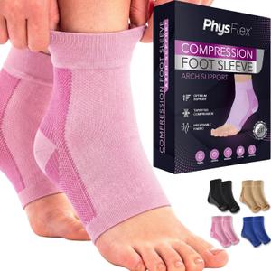 Compression Socks 20-30mmHg for Plantar Fasciitis, Achilles Tendonitis Relief - Ankle Compression Sleeve for Heel Spurs, Foot Swelling & Fatigue - Arch Support Brace for Everyday Use (1 Pair) (Large, Pink)