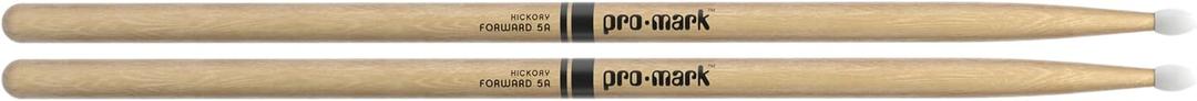 ProMark Drum Sticks - Classic Forward Hickory 5A Drumsticks - Drum Sticks Set - Drum Accessories - Wood Drumsticks for Adults & Youth - Oval Nylon Tip - 1 Pair