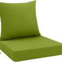 Idee-home Outdoor Cushions for Patio Furniture, Outdoor Seat Cushion, Waterproof Hampton Bay Deep Seat Replacement Couch Chair Cushions for Garden Lawn Backyard Deck, 24 x 24 Green