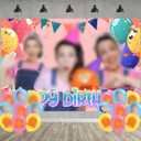 Rachel Girls Birthday Party Decoration,Rachel Party Photo Background 5 x 3 FT and 18 Pcs Balloon,Cartoon Merch Party Backdrop Supplies
