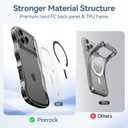 3 x for iPhone 17 Pro Max Case: [Cute Wave Frame][Fit for MagSafe] Military Drop Shockproof Protection, Camera Protective Glossy Slim Magnetic Wavy Phone Cover for Women Girls 6.9'', Clear/Black