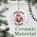 3 x Santa Says Six Seven Christmas Ornament 2025 | Funny 67 Meme Ornament | Funny Christmas Ornaments | Santa Ornaments for Christmas Tree | 67 Gifts | Stocking Stuffers for Teens