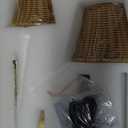 Dimmable Rechargeable Wall Sconce, Battery Operated Wall Light with 3 Color Temperatures & Touch Control, No Wiring Needed, Hand Woven Boho Rattan Lamps Set of 2 for Living Room, Bedroom (Rattan)