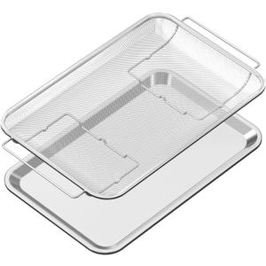 Air Fry Basket and Tray Set Compatible with Samsung Air Frying Oven, 20.4 x 13.4 IN Bacon Cooker Broiler Pan for 30" Oven, Stainless Steel Air Fry Crisper Basket and Rack, Part# NX-AA5000RS, 1 Set