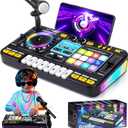 Kids DJ Mixer Controller Table Musical Toy with LED Lights Sound Effect Microphone Piano DJ Mixer Board Music Toys for Kids, Birthday Gift Toys for 3 4 5 6 7 Year Old Boy Girl