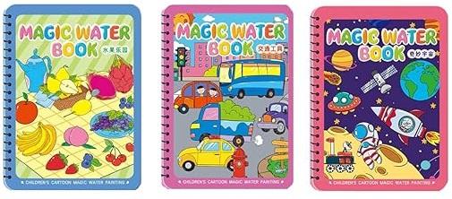 Mixed 3 Pack Magic Water Book, Magic Water Painting Book, Paint with Water Books for Toddlers