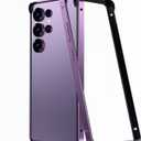 for Galaxy S26 Ultra Bumper Case Metal, No Back Design Compatible with MagSafe, Aluminum Alloy + TPU Bumper Frame Slim Fit Excellent Heat Dissipation 4 Corner Raised Shockproof (Purple)