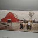 Barn Prints Farmhouse Old Barn Wall Art Red Barn Windmill Highland Cattle Rustic Bedroom Wall Decor Farmhouse Barn Windmills Art For Bathroom Bedroom Living Room Framed Ready To Hang 12x16 Inch (12L" x 16W")