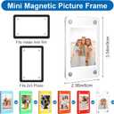 24 Pcs Acrylic Magnetic Picture Frame for Refrigerator, Mini Acrylic Magnetic Picture Frames Bulk, 2.36 x 3.54 Inches Double Sided Clear Fridge Magnets for Instax Mini Photos (6 Colors)