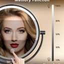 ALHAKIN 9" Wall Mounted Lighted Makeup Mirror, Large Double Sided 1X/10X Magnifying Mirror with 3 Color Lights Dimmable, 360 Rotation, Black