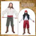 Jiuguva Pirate Boots Men Medieval Renaissance Boots Halloween Costume Caribbean Leather Long Shoes Women Riding Cosplay (13.5-14.5 Women/12-13 Men, Tan)