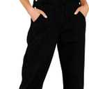 luvamia Women's Casual Stretch Adjustable Denim Bib Overalls Jeans Pants Jumpsuits (Large, B Warm Onyx Black)
