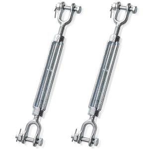 Goaste 2 Pack 1/2 Inch M12 Turnbuckle Hook, Hot Dipped Galvanized Steel Jaw and Jaw Turnbuckle, Heavy Duty Turnbuckle with 2205 lbs Working Load Limit for Tractor Sun Shades Cables Tent Installation