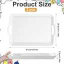 2 Pack Large Melamine Serving Trays White with Handles, 16x11 Rectangular Melamine Serving Food Platter, Dishwasher Safe Trays for Eating Appetizer Charcuterie Snack Fruit Desserts