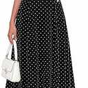 PRETTYGARDEN Summer Halter Dresses for Women 2026 Vacation Outfits Sleeveless Polka Dot Sundress Wedding Guest Maxi Dress (Black, M)