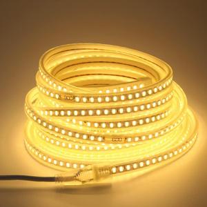 AC 110V Cuttable LED Light 65.62ft Outdoor LED Strip Lights Waterproof 120LEDs/m 3000K Warm White Rope Lights Super Bright Under Cabinet Lighting for Outside Bedroom Kitchen Wall TV