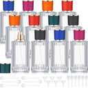 Teenyyou 10 Pcs 30/50/100ml Empty Glass Perfume Bottles Bulk Pack for Perfume Makers Refillable Atomizer Cologne Bottles DIY Vintage Fragrance Packaging Glass Bottling Supplies (Mixed Color,100 ml)