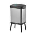 10.5 Gal Stainless Steel Touchless Sensor Trash Can with, Wide Rectangular Design, Brushed Finish  Automatic Lid, Raised Legs (Silver)