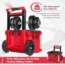 2 Pack 9.3 Inch Packout Toolbox Wheels,Replacement Wheels fit for Milwaukee 48-22-8426 Packout Rolling Toolbox, PU Rubber Material Enhanced Maneuverability