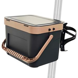 Front Scooter Basket Quick Release with Lid 30lb Loading Capacity Front Basket for Teenager Adult Scooter with Cup Holder Long-Lasting Sturdy Stable Easy Assembly