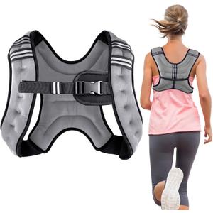 Henkelion Weighted Vest Weight Vest for Men Women Kids Weights Included, Body Weight Vests Adjustable for Running, Training Workout, Jogging, Walking (8 lbs, Grey)