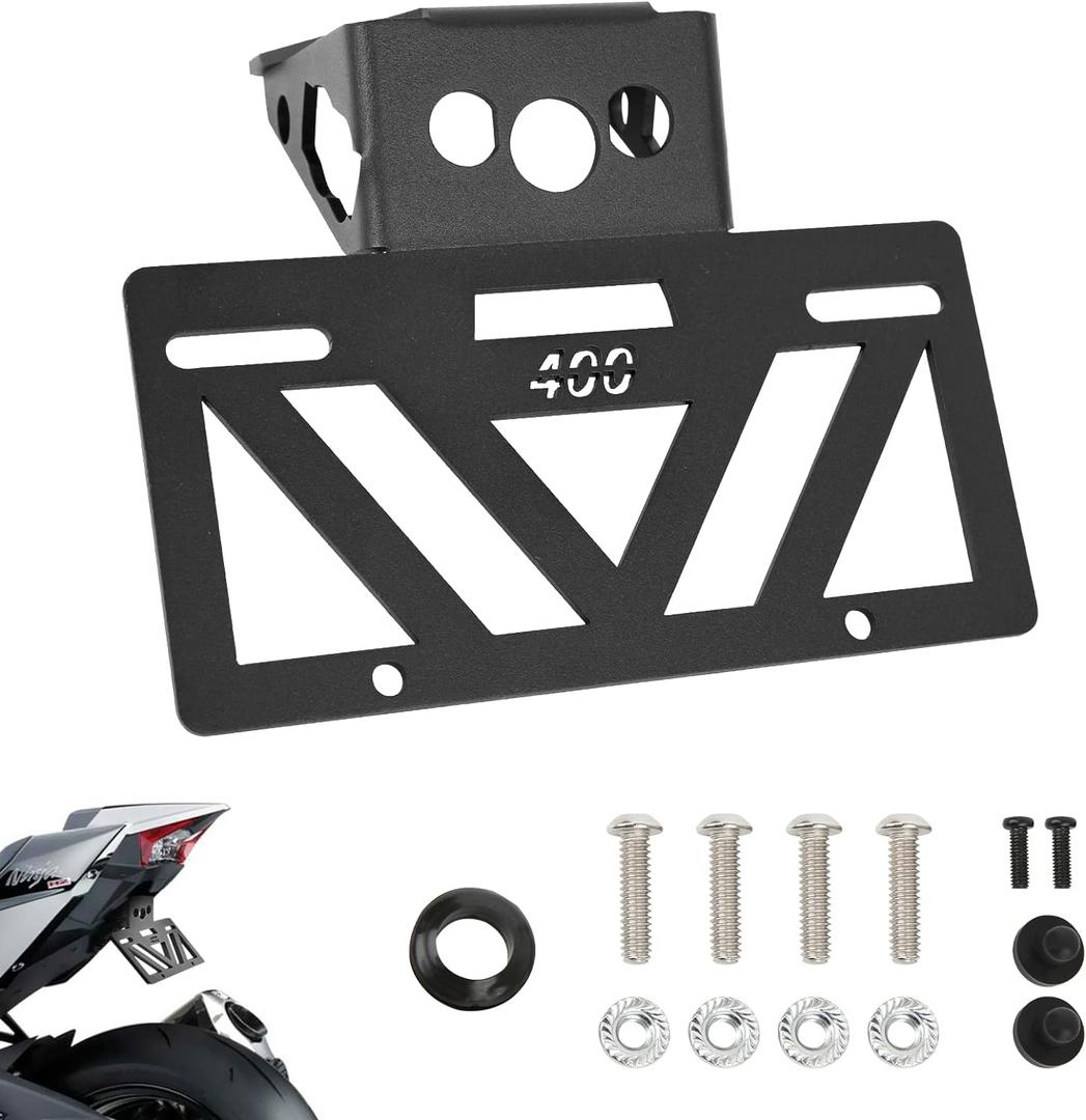 2024 2025 Ninja 500 Fender Eliminator Ninja 400 Fender Eliminator Tail Tidy License Plate Bracket Mount Fit with OEM & Aftermarket Turn Signal Z400 2018 2019 2020 2021 2022 2023 2024 2025 Z500 2024