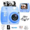Gofunly Kids Camera Instant Print, Birthday Gifts for Girls Boys with 3 Rolls Print Paper & 32GB Card, 48MP Kids Digital Camera 1080P HD Video Toddler Toy Cameras for 3-12 Years Old, Blue