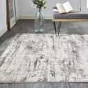 9' X 12' Ivory And Brown Abstract Area Rug