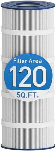Pool Filter Cartridge, Compatible with Hayward C1200, CX1200RE, Pleatco PA120, Unicel C-8412, Trilobal Filtration Fabric, 125 Sq.ft, 23 1/4" Length, 8 15/16" Diameter, Residential Pools Filter, 1 Pack