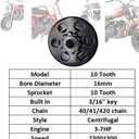 QYMOTO 5/8" 16MM Bore 10 Tooth Clutch 10T Fit for Coleman CT200U-A CT200U-ex Axis 200 Centrifugal Mini Bike Clutch (NOT fit 3/4" Shaft CT200U New Status)