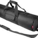 HEMMOTOP Tripod Bag, 25.6x7in Tripod Carrying Case Heavy Duty with Two Zippered Pockets, All Sides Thick Padded Light Stand Bag with Shoulder Strap and Handle for Pool Cue, Speaker Stand -R06518