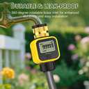 Water Flow Meter with Brass Inlet Metal Thread 3/4 Inch, TRJZWA Measure Gallon/Liter Consumption and Flow Rate for Outdoor Garden Hose Watering RV Water Tank Filling Lawn Sprinkler and Nozzle Sprayer