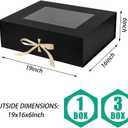 Black Extra Large Gift Box 19x6x6 Inches with Magnetic Lid, 1 Count
