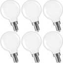 FLSNT Dimmable LED Candelabra Bulbs 60W Equivalent, G16 1/2 LED E12 Chandelier Light Bulbs for Bedroom, Bathroom, 550LM, CRI90, 5.5W, AC 120V, 6 Pack, 4000K Cool White