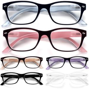 3 Pack Reading Glasses for Women Men Blue Light Blocking Spring Hinge Computer Readers, Anti Eyestrain/Glare