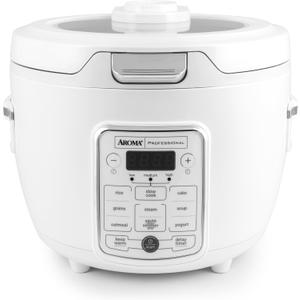 AROMA Professional Digital Rice Cooker, 10-Cup (Uncooked) / 20-Cup (Cooked), Slow Cooker, Multicooker, Steamer, Oatmeal Cooker, Auto Keep Warm, Saut-then-Simmer, 4 Qt, White, ARC-1230W