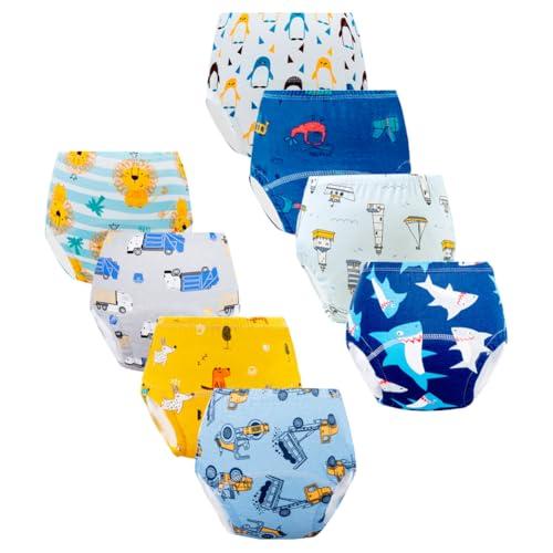Potty Training Underwear for Boys, Toddler Learning Designs Training Pants(8 Packs,Multi-Colored, 3-4T, M)