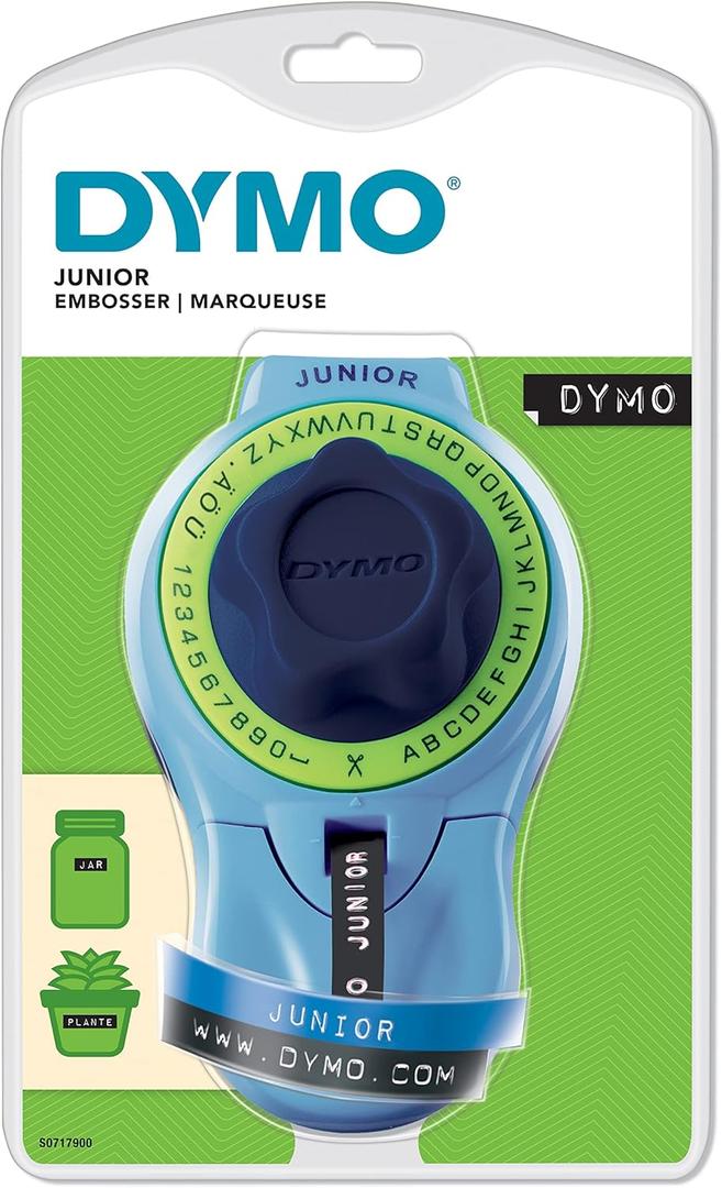 Dymo Junior Home Embossing Label Maker | 42 Character Wheel with Large Knob | No Batteries Required (embosser)