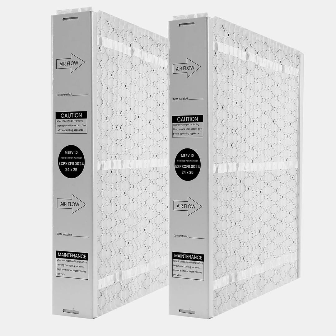 EXPXXFIL0024 24x25x5in Replacement Filter Compatible with Bryant/Carrier EXPXXFIL0024 System-Compatible Number EXPXXFIL0024, FILBBFTC0024, FILBBCAR0024,FILCCCAR0024 MERV10 (2-Pack)