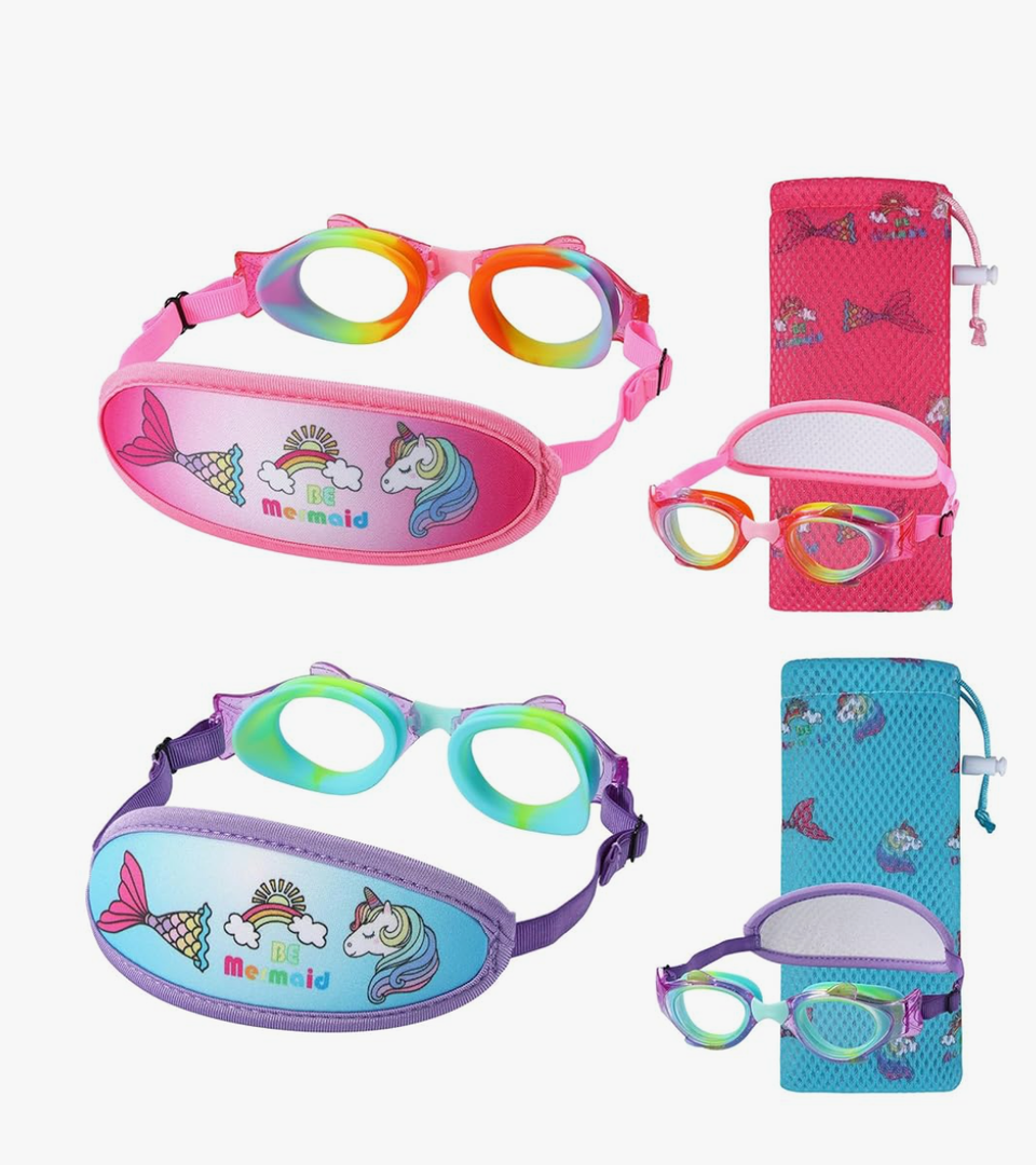 Toddler Goggles 3/4/5 Years Old, Kids Goggles No Hair Pull, Children Swimming Goggles Fabric StrapAmazon's Choice