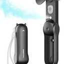 SWEETFULL Misting Handheld Personal Fan, Rechargeable Mini Spray Water Mist, Portable for Kids Women, Travel, Outdoors, Hiking, Camping, Home Office (Black)