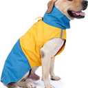 Dog Warm Coats - Windproof Dog Winter Outdoor Jackets Cold Weather Coats for Dog Waterproof Dog Raincoats with Hole for Dog Leash,BY M Blue+Yellow