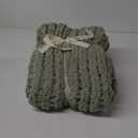 Amlie Home Chunky Knit Throw Blanket for Couch, Soft Chenille Crochet Blanket for Sofa, 50"x60", Sage Green
