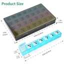 FHORAIN Monthly Pill Organizer 28 Day, 4 Weeks Pill Box 7 Day, XL Weekly Medicine Organizer for Vitamins, Fish Oil, Supplements 