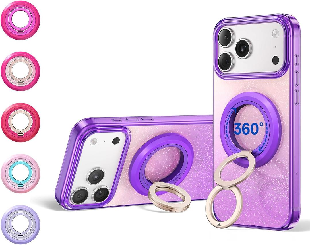 SYNCWIRE for MagSafe Phone Grip, Valentine's Galentine's Day Birthday Gifts for Her Women Mom Girlfriend Best Friends Sister Wife Teen Girl Magnetic Phone Ring Holder Kickstand (Violet Diva)