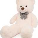 47 inch Big Giant Teddy Bear Stuffed Animals, White Cream Soft Plush Life Size Bear Toy All Ages Gift for Children/Girlfriend/Valentine's Day/Christmas/Birthday/Baby Shower/Wedding/Party Decorations